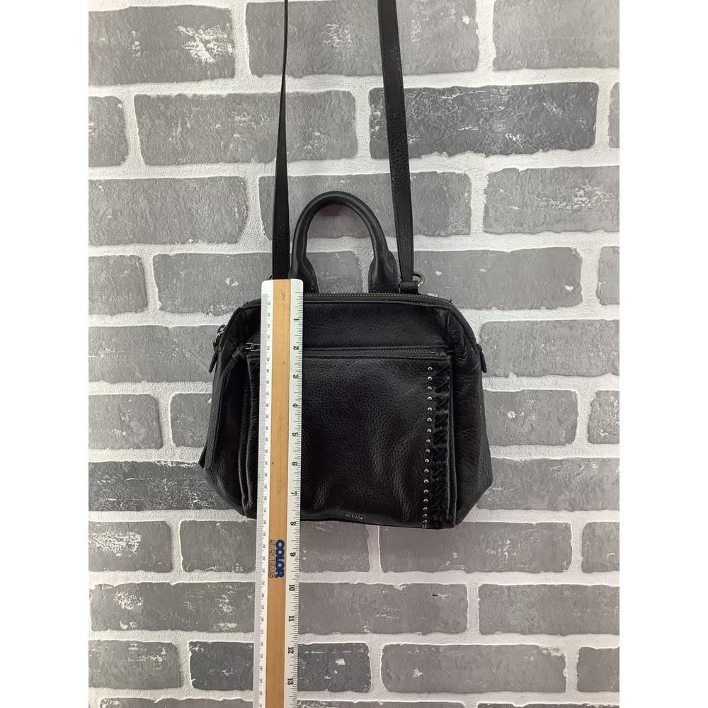 The Sak Black Pebbled Leather Convertible Backpack Crossbody Bag Studded Trim - Picture 5 of 8